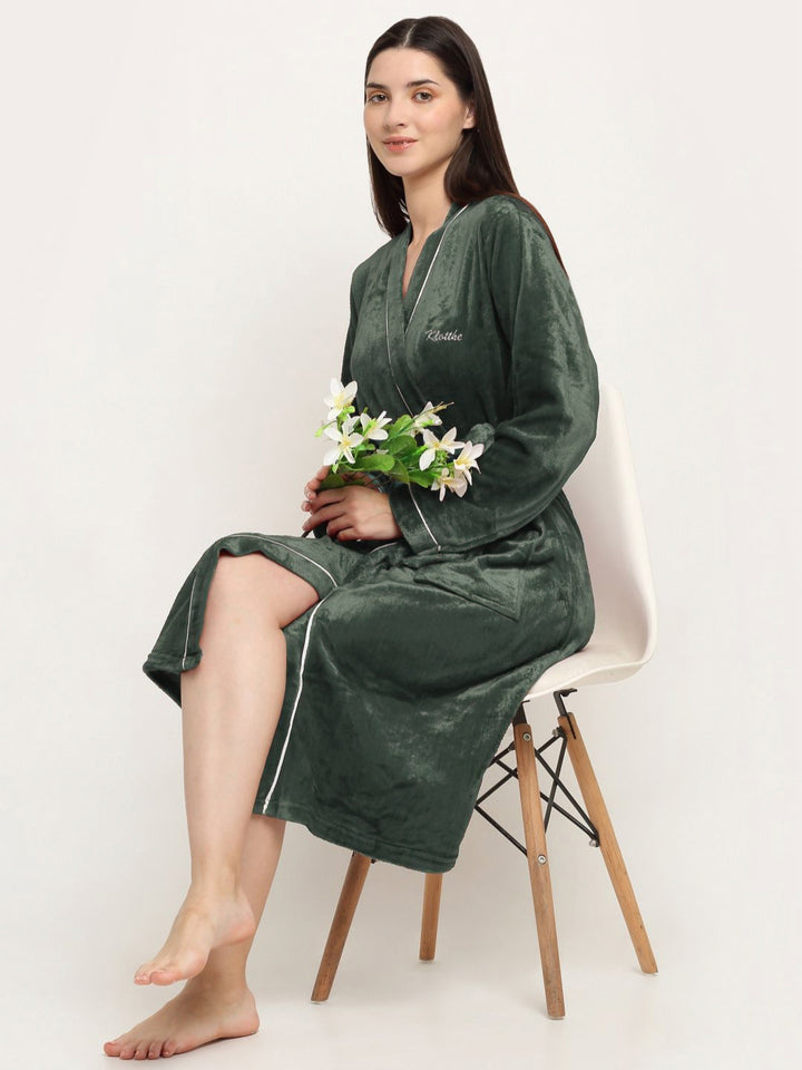 KLOTTHE Woolen Bath Robe With Belt