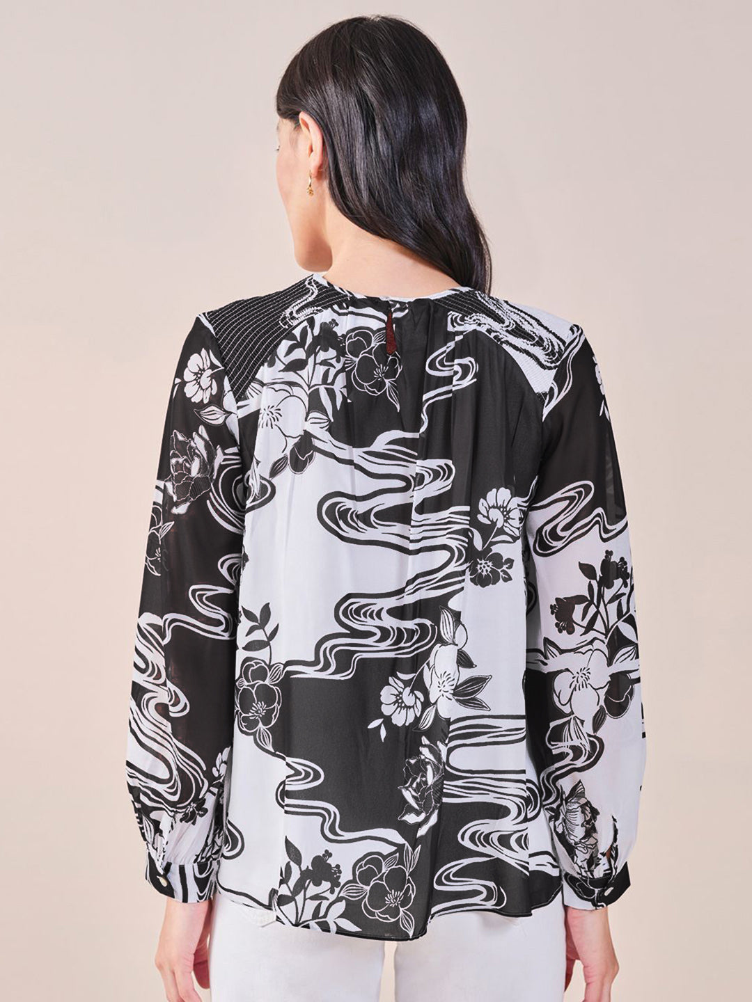 AND Women Abstract Print High Neck Sleeveless Top