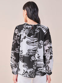 AND Women Abstract Print High Neck Sleeveless Top