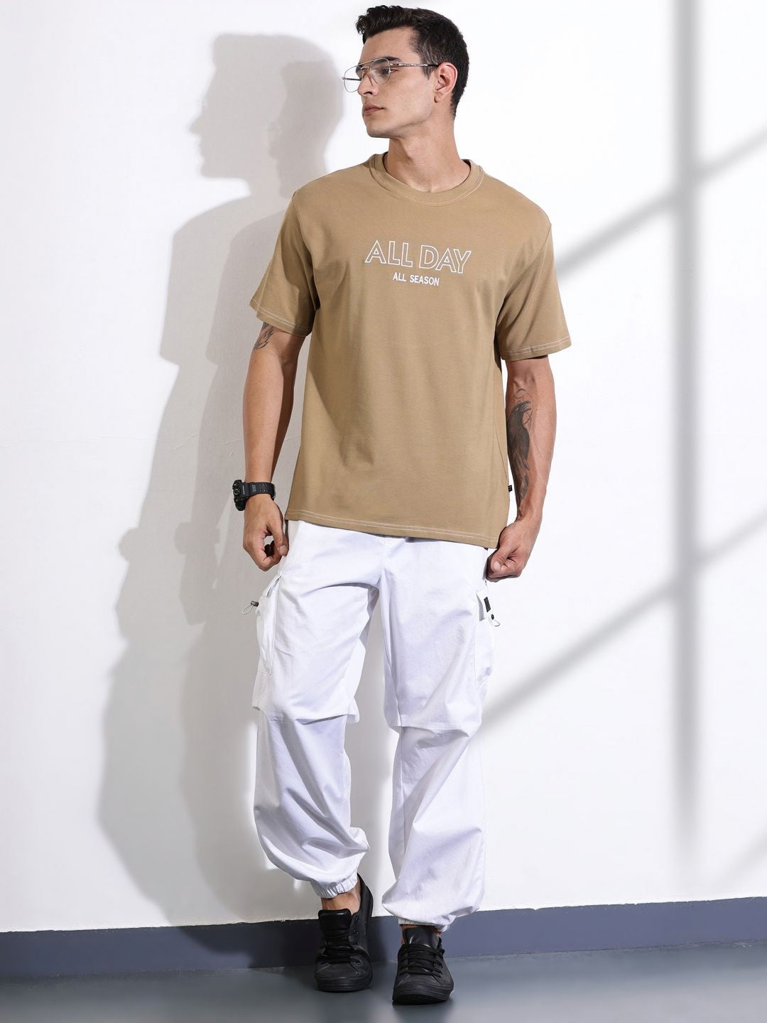 Thomas Scott Men Typography Printed Round Neck Relaxed Fit T-shirt
