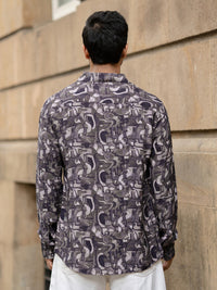 Powerlook Men Spread Collar Abstract Printed Cotton Casual Shirt