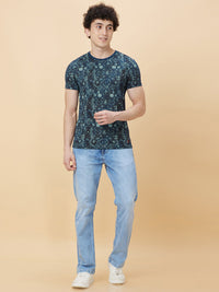 Being Human Abstract Printed Round Neck Pure Cotton Casual T-shirt