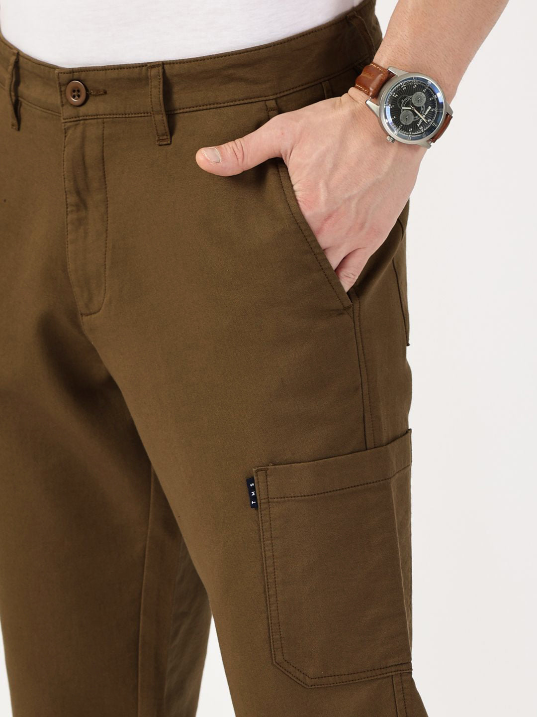 Thomas Scott Men Smart Regular Fit Mid-Rise Chinos