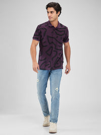 SPYKAR Men Printed Polo Collar Slim Fit T-shirt