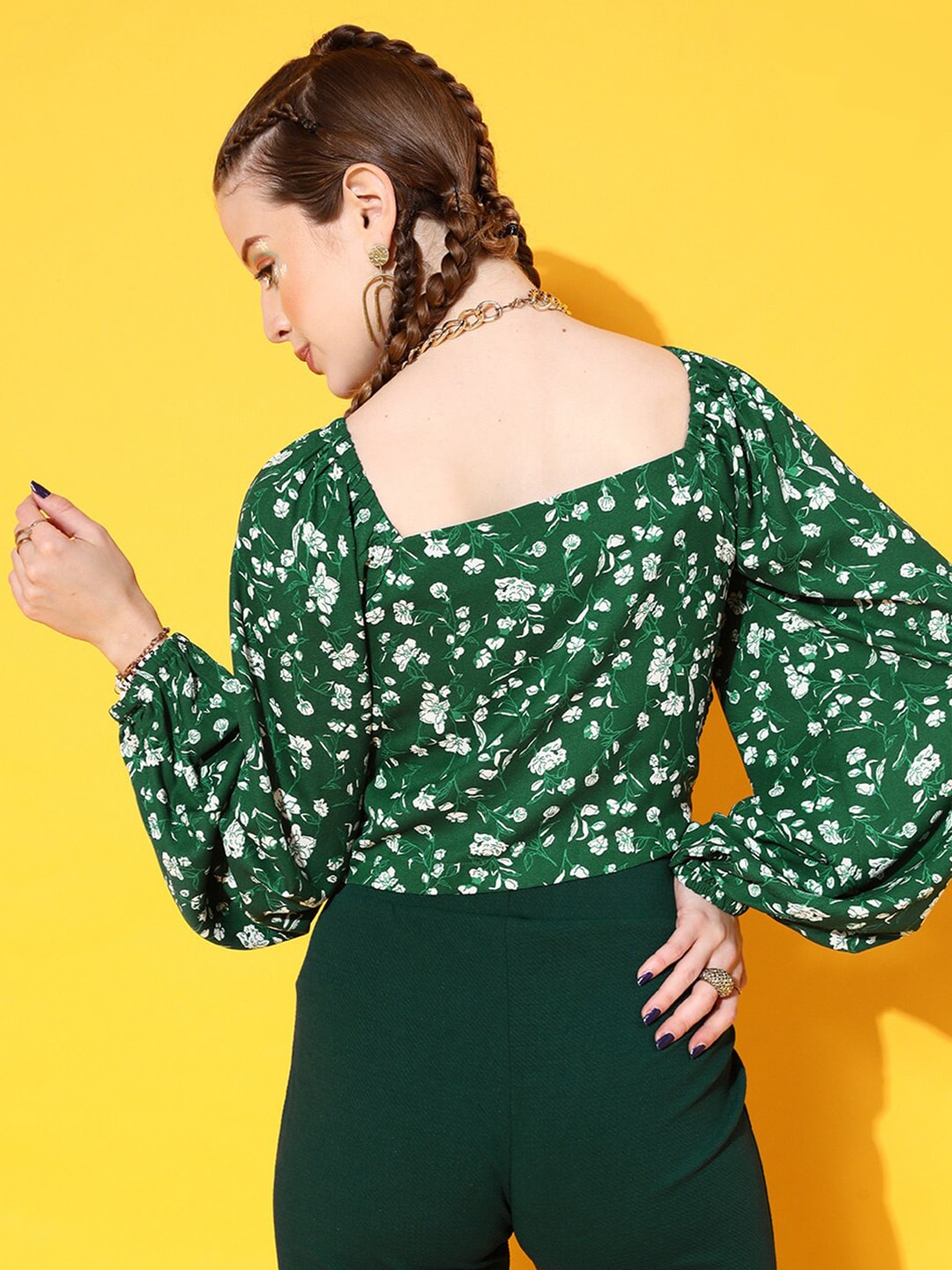 STREET 9 Gorgeous Green Floral Top