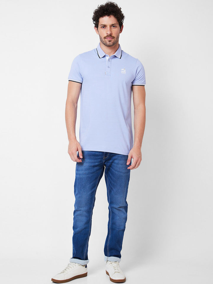 SPYKAR Polo Collar Cotton Slim Fit T-shirt