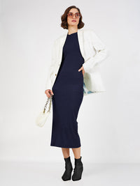 SASSAFRAS Women Long Sleeves Bodycon Midi Dress