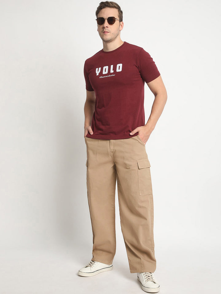 Bene Kleed Men Cotton Loose Balloon Fit Cargos Trousers