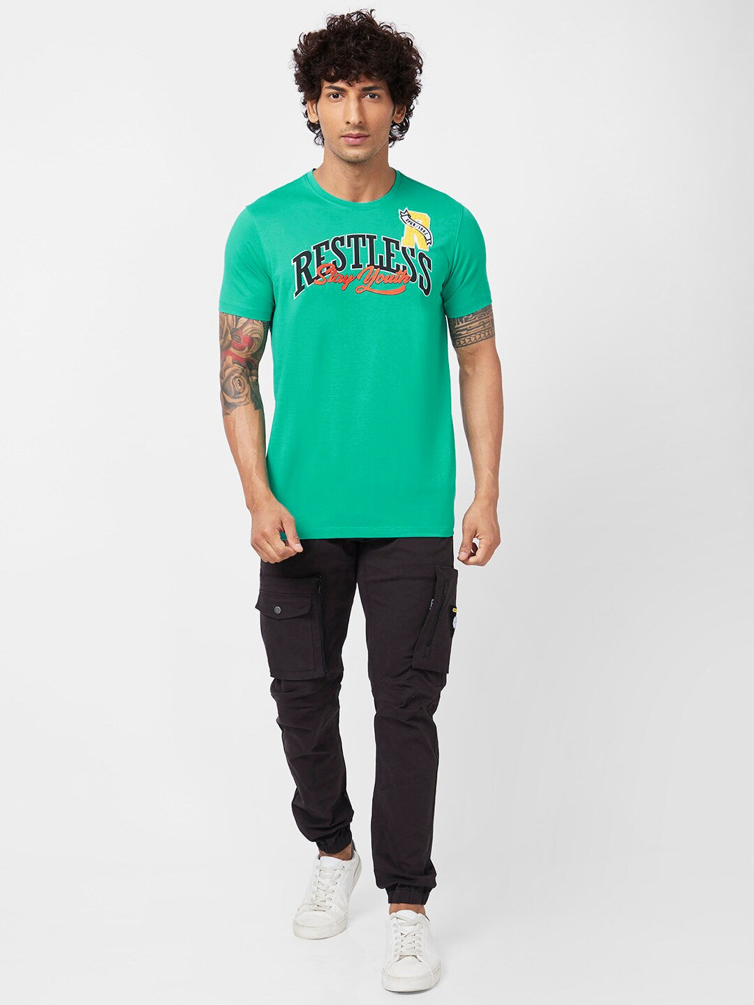 SPYKAR Typography Printed Slim Fit Casual T-Shirt