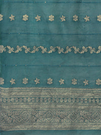 Varanga Yoke Design Thread Work Notc Neck Straight Kurta With Trousers And Dupatta