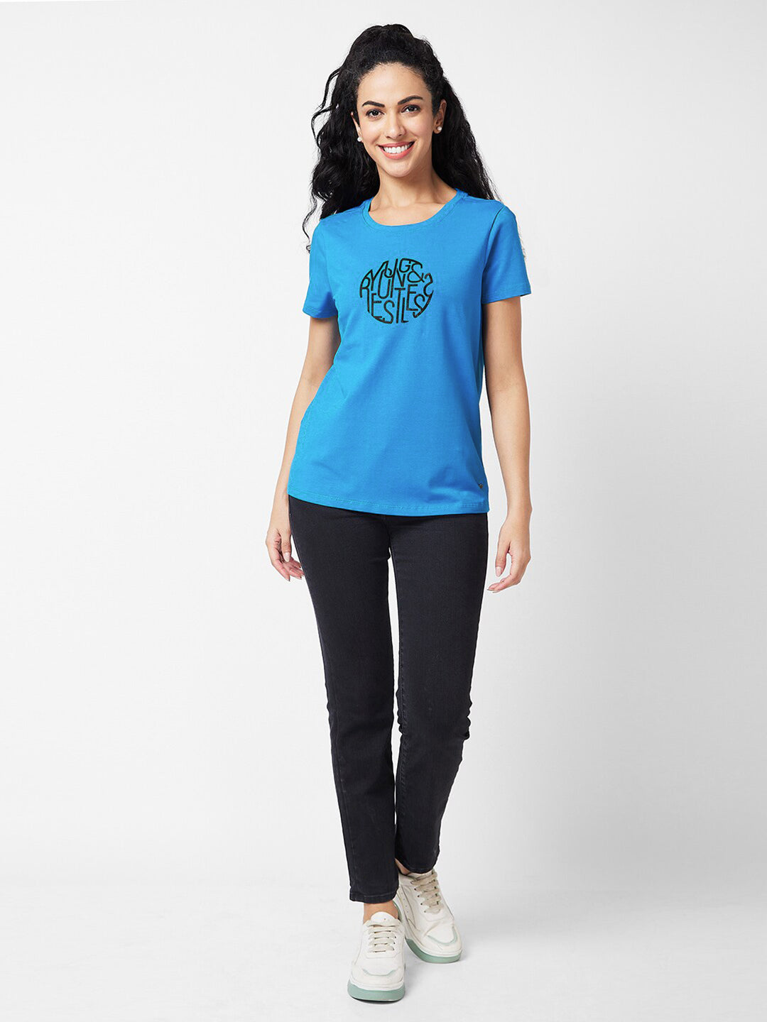 SPYKAR Typography Printed Round Neck T-shirt