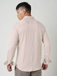 VASTRADO Men Classic Spread Collar Textured Slim Fit Casual Shirt