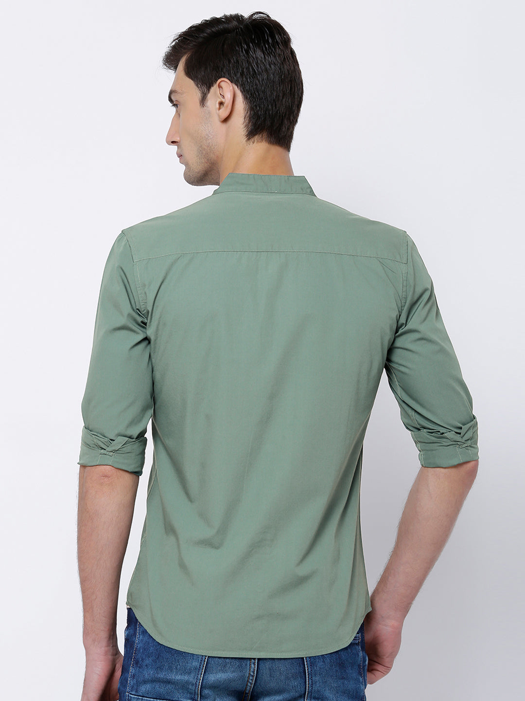 HIGHLANDER Men Green Slim Fit Casual Shirt