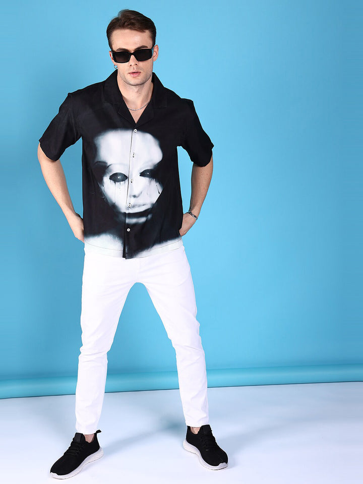 The Indian Garage Co Graphic Printed Oversized Fit Casual Shirt