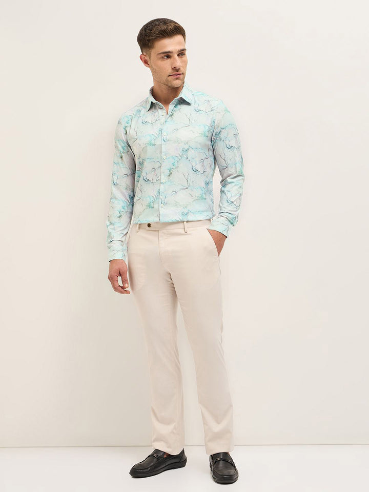 THE BEAR HOUSE Men Tailored Fit Opaque Printed Formal Shirt