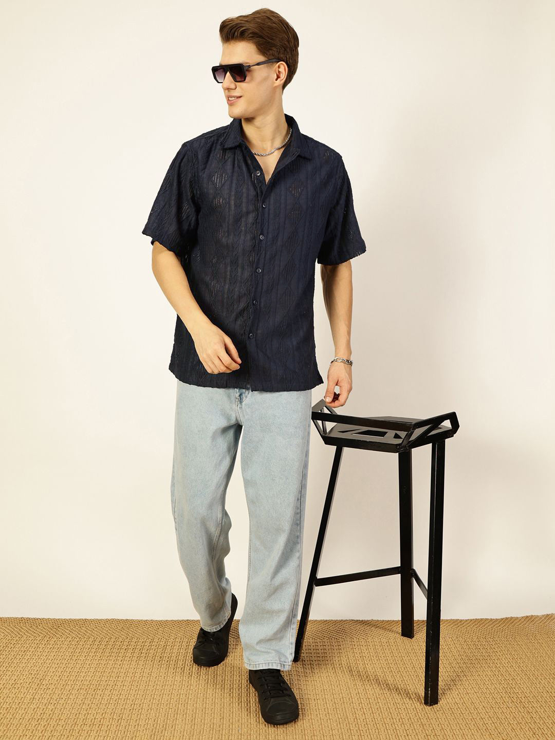 Thomas Scott Men Premium Semi Sheer Casual Shirt