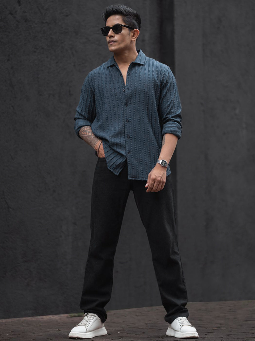 Powerlook Men Grid Tattersall Checks Opaque Casual Shirt