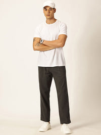 Thomas Scott Men Smart Straight Fit Mid-Rise Easy Wash Pure Cotton Chinos Trousers