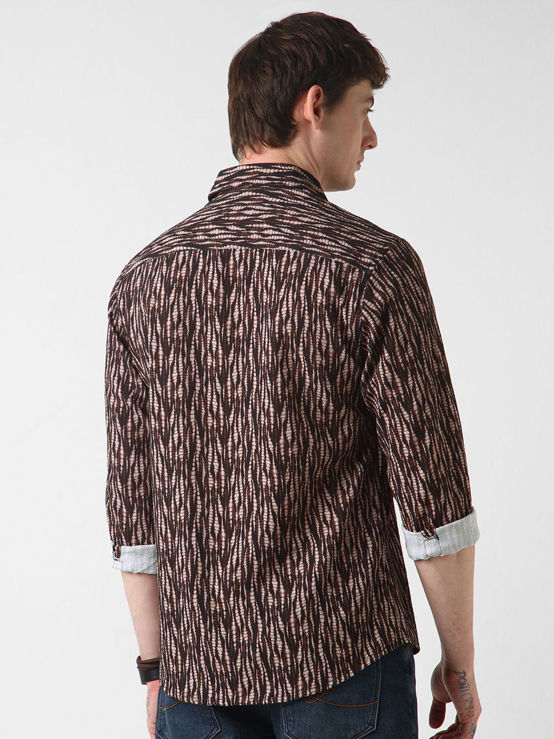 VASTRADO Men Classic Cutaway Collar Abstract Printed Slim Fit Casual Shirt