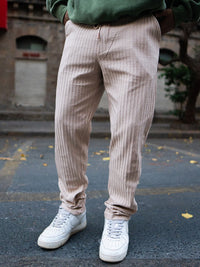 Powerlook Men Beige Regular Fit Crushed Drop Needle Track Pant