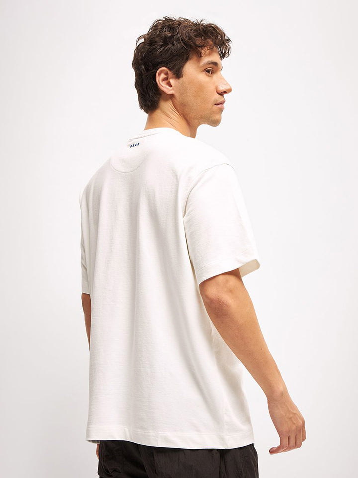 THE BEAR HOUSE Men Typography Printed Round Neck Cotton Oversized T-shirt