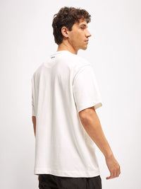 THE BEAR HOUSE Men Typography Printed Round Neck Cotton Oversized T-shirt