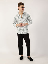 Thomas Scott Men Premium Cutaway Collar Abstract Printed Casual Shirt