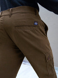 The Indian Garage Co Men Slim Fit Solid Cargos Joggers