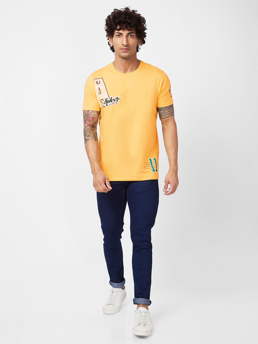 SPYKAR Typography Printed Slim Fit Cotton Casual T-Shirt
