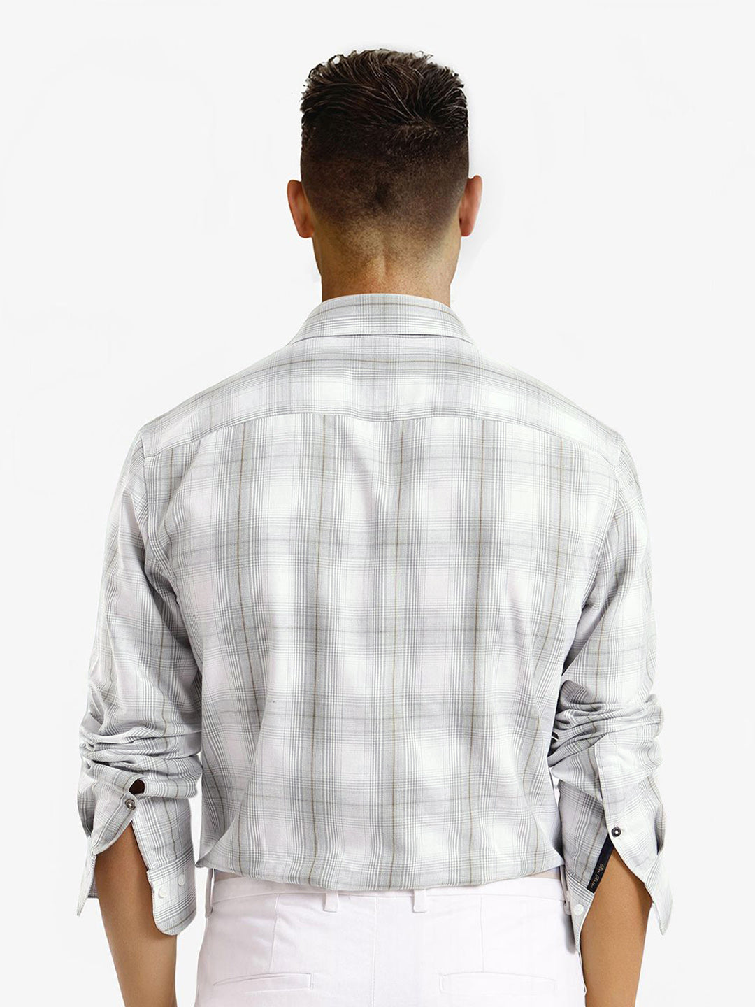 RARE RABBIT Comfort Spread Collar Checked Cotton Casual Shirt