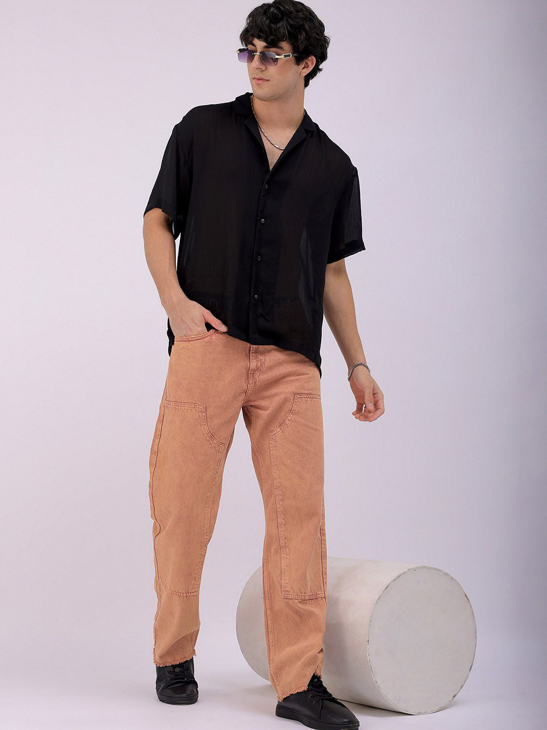 The Indian Garage Co Men Relaxed Fit Pure Cotton Jeans