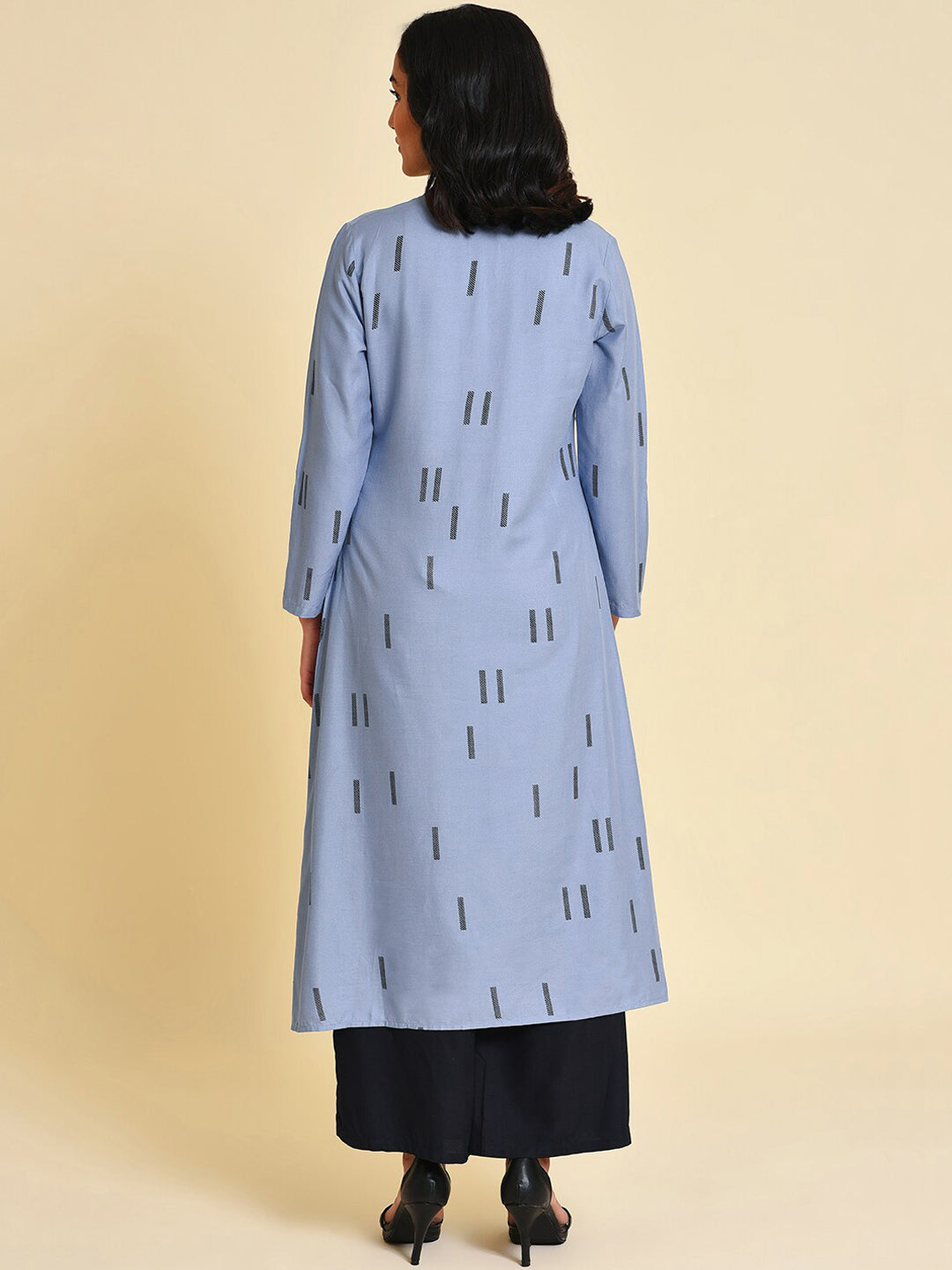 W Geometric Printed V-Neck Anarkali Kurta