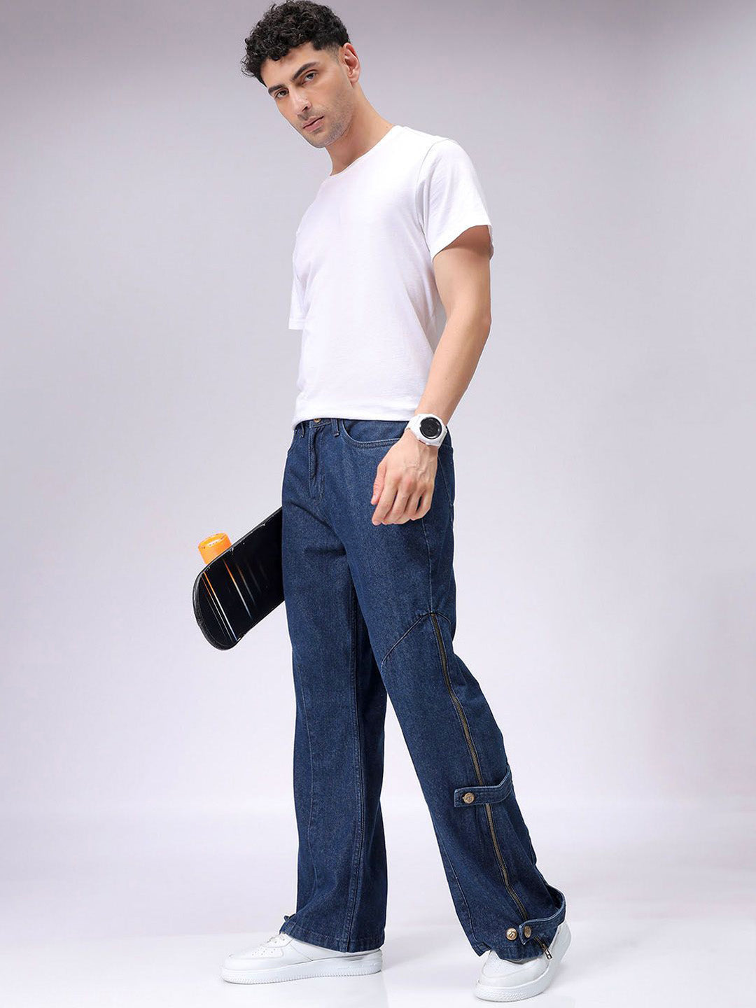 The Indian Garage Co Men Bootcut Loose Fit Convertible Jeans