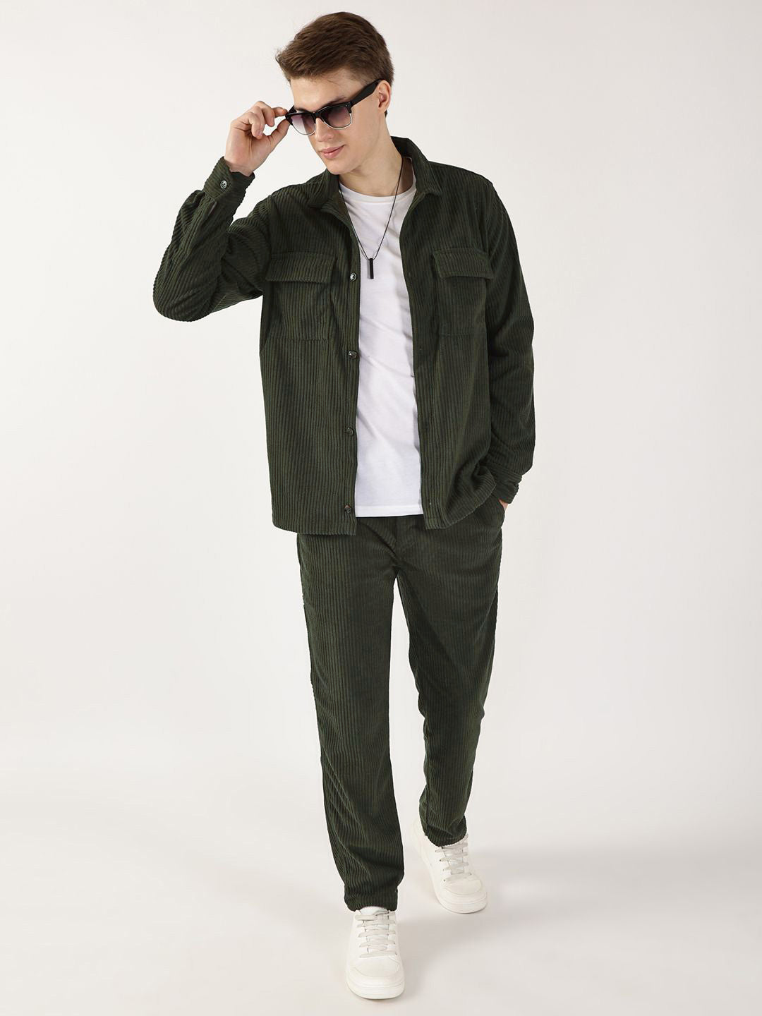 Thomas Scott Men Premium Corduroy Casual Shirt