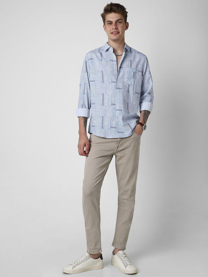 VASTRADO Men Classic Slim Fit Floral Opaque Printed Casual Shirt