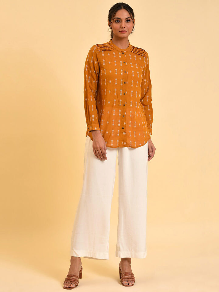 W Women White Mid-Rise Parallel Trousers