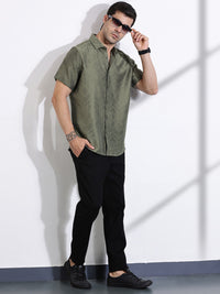Thomas Scott Men Smart Slim Fit Cutaway Collar Geometric Printed Casual Shirt