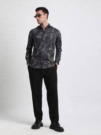 THE BEAR HOUSE Floral Printed Slim Fit Pure Cotton Casual Shirt