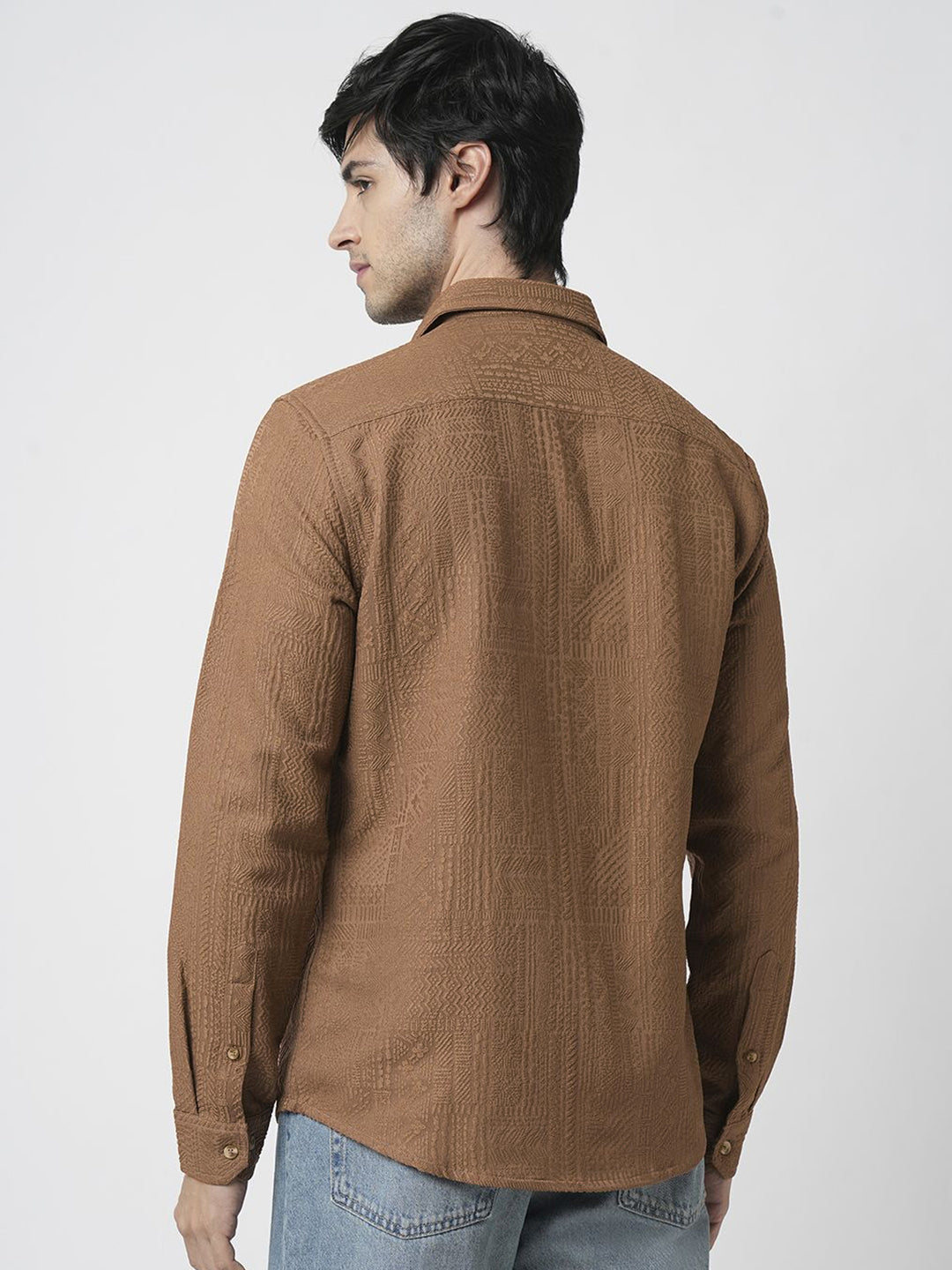 VASTRADO Men Classic Spread Collar Solid Slim Fit Casual Shirt