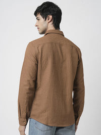 VASTRADO Men Classic Spread Collar Solid Slim Fit Casual Shirt