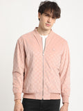 THE BEAR HOUSE Self Design Stand Collar Windcheater Bomber Jacket
