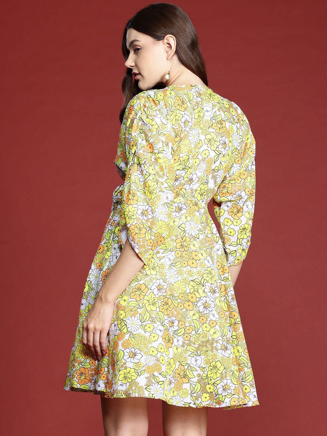 all about you Floral Print Wrap Dress