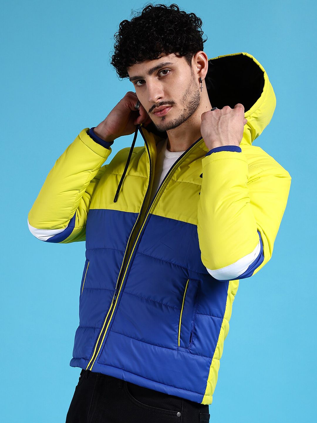 The Indian Garage Co Men Colourblock Regular Fit Puffer Jacket