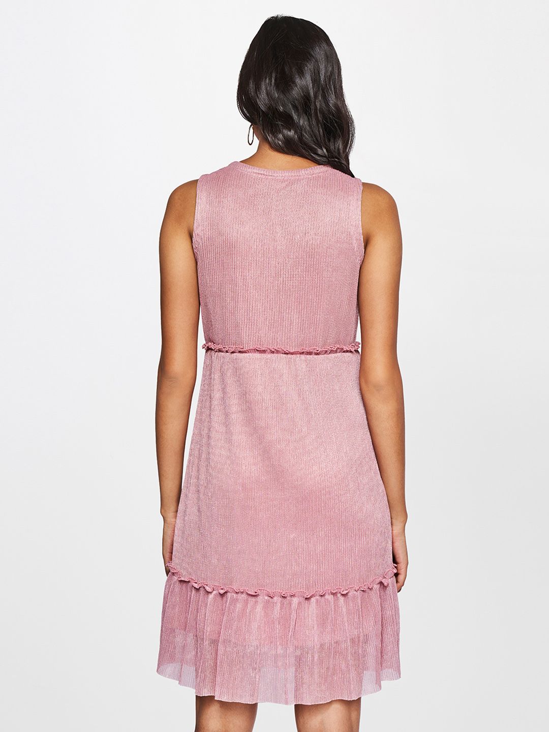 AND Pink Solid Wrap Dress