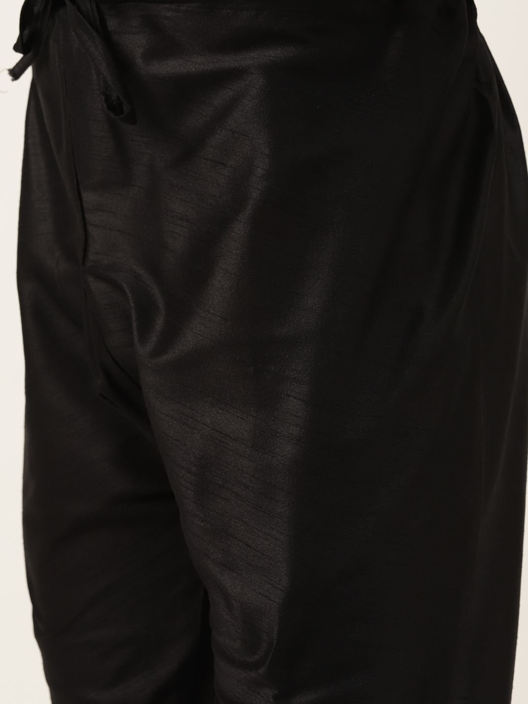 SOJANYA Men Black Solid Kurta Set With Printed Jacket