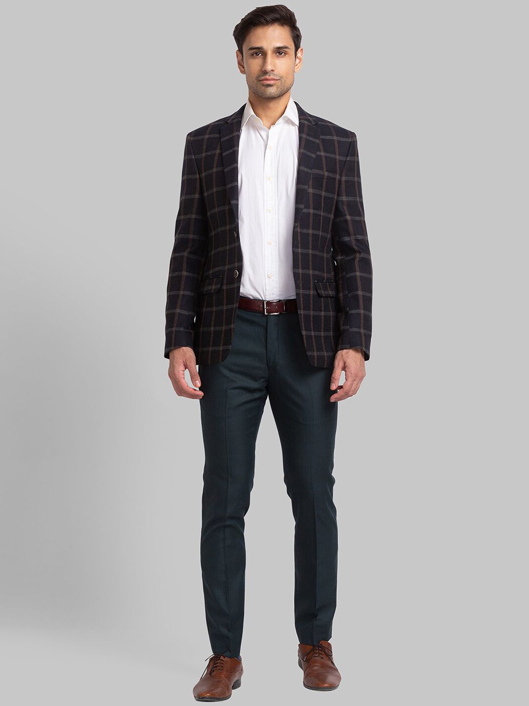 Park Avenue Men Checked Single Breasted Blazers