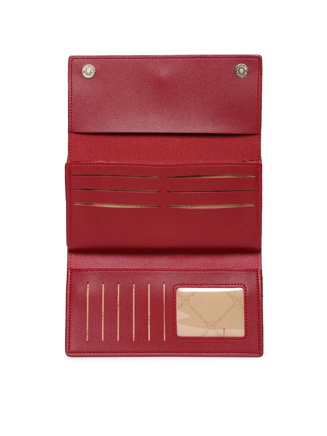 Lino Perros Women Red Solid Three Fold Wallet