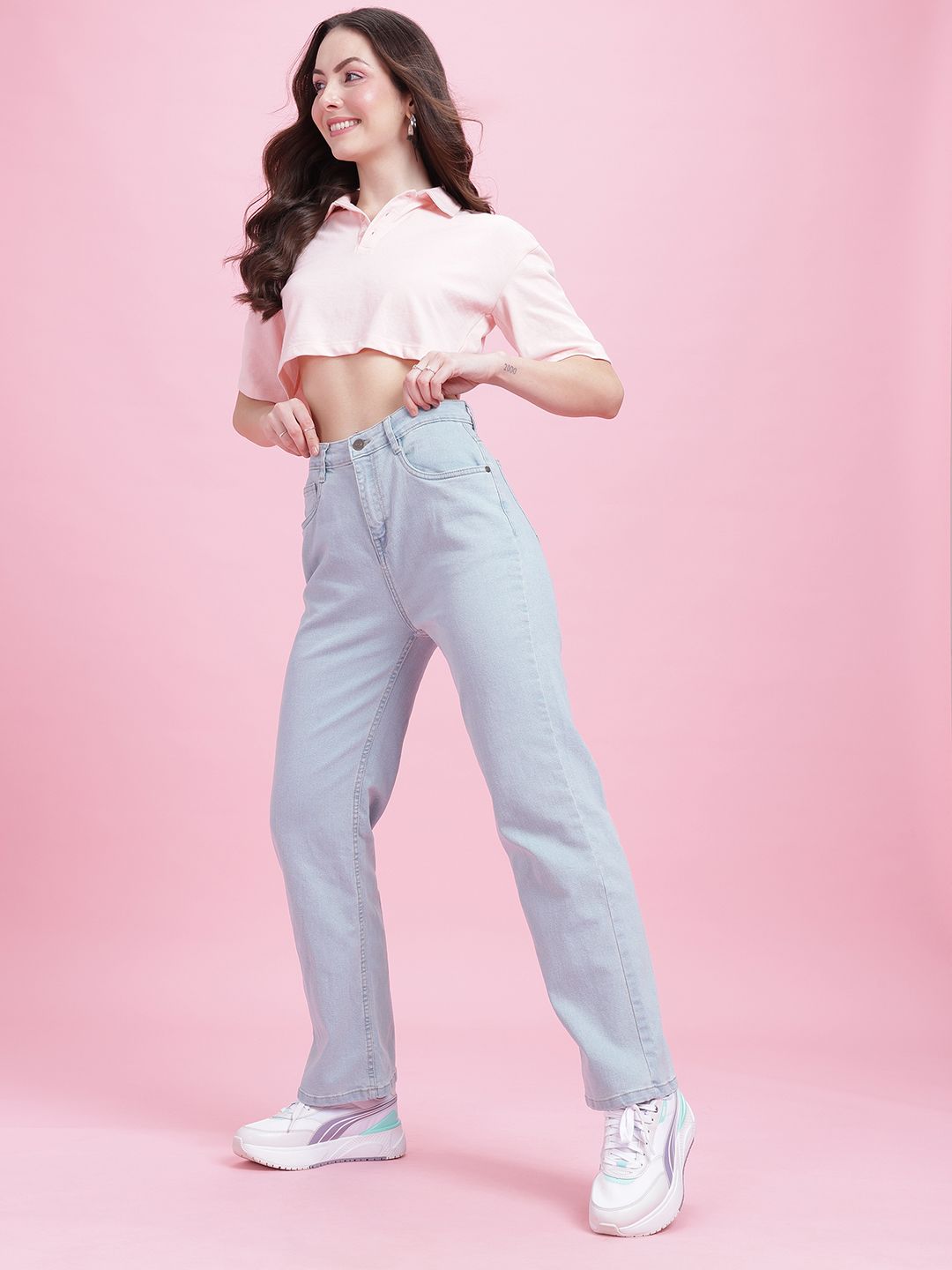 DressBerry Women Straight Fit High-Rise Stretchable Jeans
