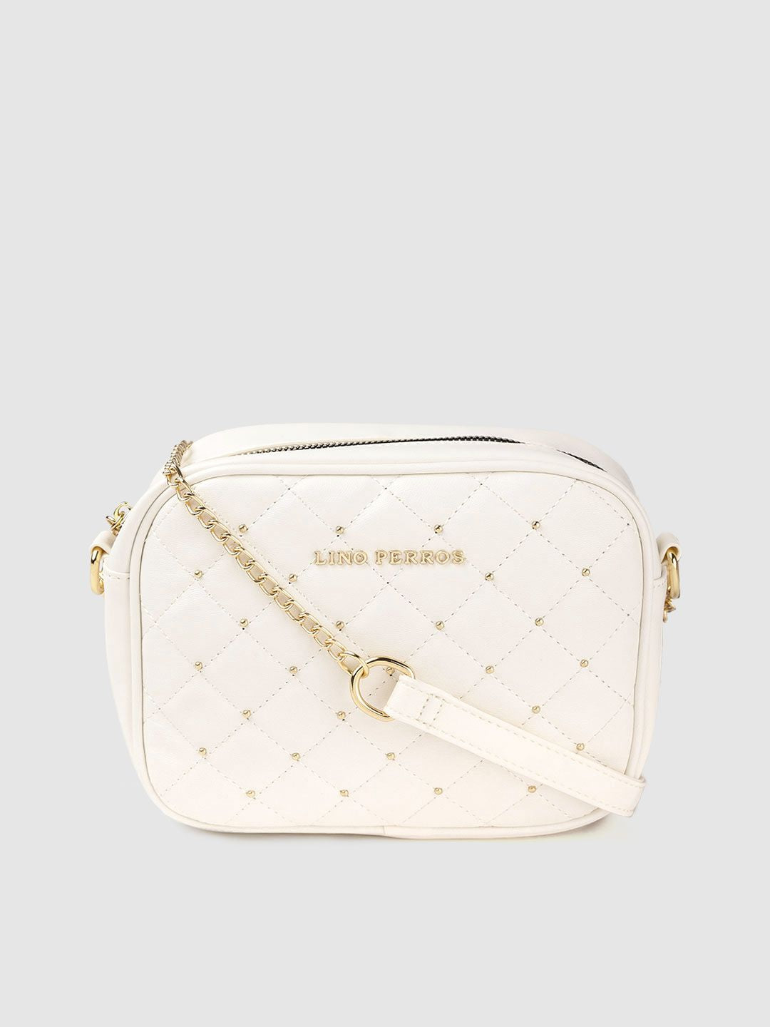 Lino Perros Women White Quilted Sling Bag
