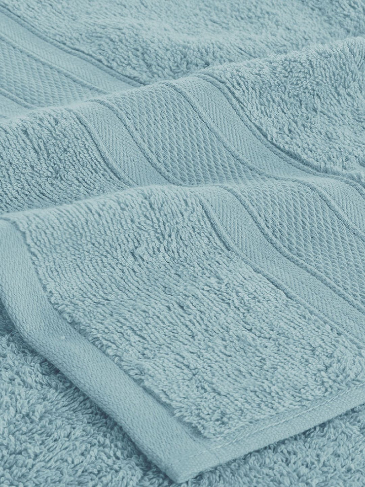 MYTRIDENT Blue Solid 500 GSM Pure Cotton Bath Towel